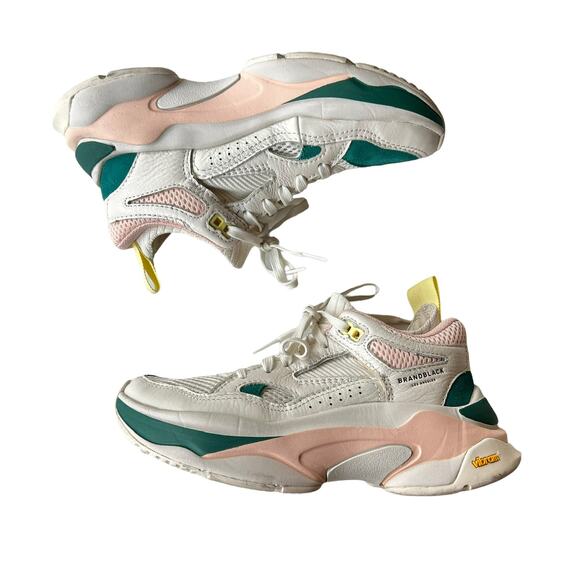 Brandblack Saga Chunky Dad Sneakers in Green, Pink and White Size 4 - Picture 1 of 16